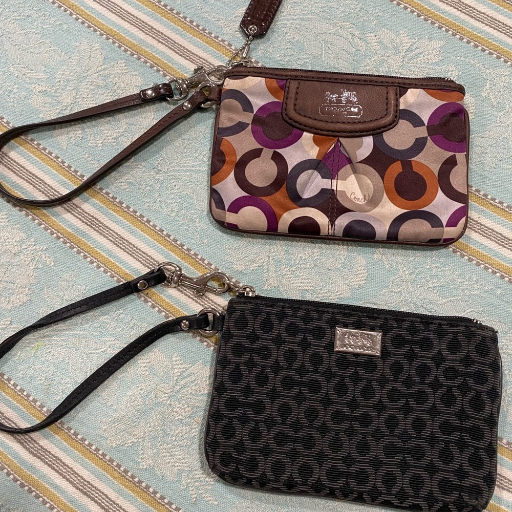 Coach Multicolor and Black Wristlet Set